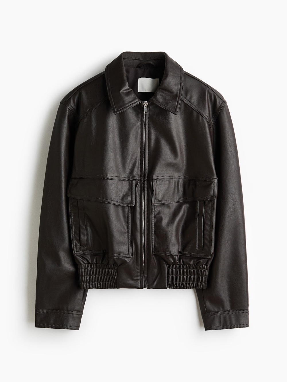 Women’s Dark Brown Leather Bomber Jacket